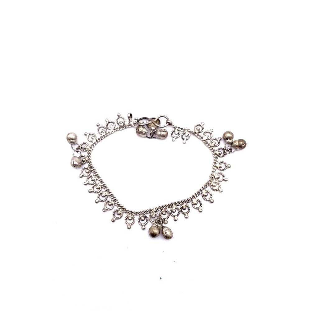925 Sterling Silver Ball Charm Bracelet Hook Closure 7"